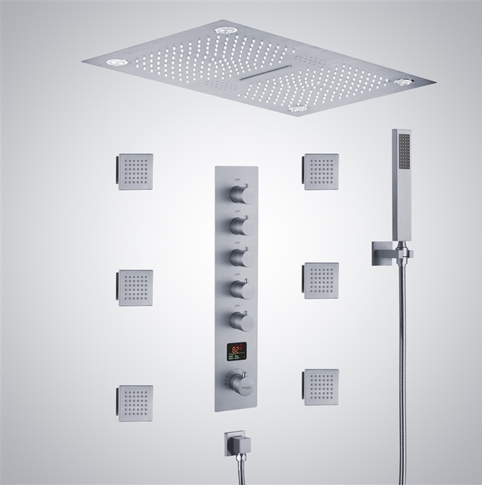 Fontana Montlhery chrome music shower set FS7129CH digital display thermostatic system